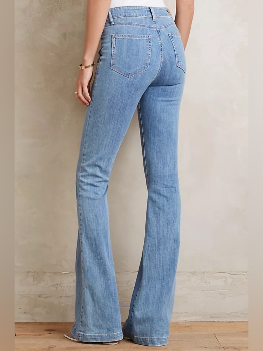 NWT PAIGE Light Wash High Rise Bell Canyon Flared Jeans - size 23